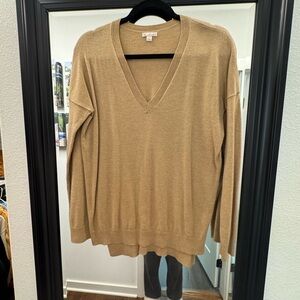 Women's Gold V-Neck Sweater
